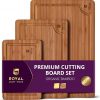 Amazon:$18.46 ($49.97)ROYAL CRAFT WOOD Wooden Cutting Boards for Kitchen Meal Prep & Serving - Bamboo Wood Serving Board Set with Deep Juice Groove Side Handles - Charcuterie & Chopping Butcher Block for Meat (3 Pcs)