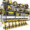 Amazon:$32.82 ($69.99)Large Power Tool Organizer Wall Mount for Fathers Dad, 4 Layers Heavy Duty Metal Garage Organization Loads 360lbs with 8 Cordless Drill Holder,Power Tool Shelf for Garage Workshop, UtilityRacks