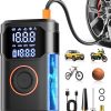 Amazon:$13.19 ($37.99)Tire Inflator Portable Air Compressor-150PSI Cordless Tire Air Pump, 5X Faster with Digital Gauge, Auto-Off & LED Light, Air Pump for Car Tires, Motorcycle, Bike, Balls & More