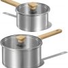 Amazon:   $15.99 ($24.99) 1.5Qt & 2.5Qt Stainless Steel Sauce Pan Set with Lid