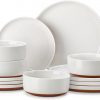 Amazon: $27.99 ($79.99) Plates and Bowls Sets, 12 Pieces Modern Stoneware Dinnerware Set