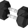 Amazon : $46.54 ($63.22) Yes4All Chrome Grip Encased Hex Dumbbells – Hand Weights With Anti-Slip 10-30 LBS Pair