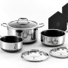 Amazon : $303.00 ($379.00) HexClad Hybrid Nonstick 6-Piece Pot Set with 2 Silicone Trivets, 2, 3, and 8-Quart Pots with Tempered Glass Lids, Stay-Cool Handles, Dishwasher-Friendly, Induction Ready, Compatible with All Cooktops
