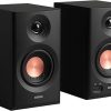 Amazon : $112.49 ($149.99)   Edifier MR3 Powered Studio Monitor Speakers, Hi-Res Audio Certified Bluetooth V5.4 Active Bookshelf Loudspeakers, 2.0 Computer Speaker with Headphone Output RCA AUX Balanced TRS Input - Black (Pair)