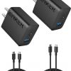 Amazon : $11.19 ($18.99) Anker iPhone 17/16 Charger, 2-Pack 20W Fast USB C Charger Block, for iPhone 16/16 Pro Max/15 Series/iPad Pro and More (Black, 2 Pack & 2 Cable)