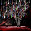 Amazon : $6.49 ($12.99)  Christmas Lights Outdoor, Meteor Shower Falling Rain Lights 12 inch 8 Tube Snow Falling Icicle Cascading Light for Xmas Tree Decoration Wedding Party, UL Plug, Multi Colored