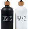 Amazon : $12.59 ($17.99) Funly mee 2 Pack Farmhouse Glass Soap Dispenser Set with Wood Tray, Hand Soap and Dish Soap Dispenser Set for Kitchen and Bathroom (Black/White)