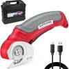 Amazon : $19.49 ($38.99) Cordless Electric Scissors, 4V Multi-Cutter with Suitcase, 2000 mAh Cardboard Cutter with Self-sharpening Blade, Power Rotary Scissors for Carpet Leather