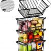 Amazon: $19.94 ($38.99) Enhanced Leak-Proof Bottom Stackable Wire Baskets, 4 Pack