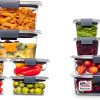 Amazon : $39.99 ($54.99)   Rubbermaid Brilliance BPA-Free Airtight Food Storage Containers, 24-Piece Set, Easy for Meal Prep, Lunch & Leftovers