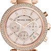 Amazon : $122.99 ($325.00)  Michael Kors Parker Women's Watch, Stainless Steel and Pavé Crystal Watch for Women with Steel, Leather, or Silicone Band