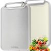 Amazon:$12.49 ($49.99)Stainless Steel Cutting Board Double Sided Steel Food Grade PP, Large Chopping Board for Meat and Kitchen, Non-Slip 16 × 11