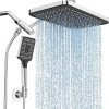 Amazon:$34.99 ($69.99)High Pressure Rain Shower Head with Handheld Spray Combo Set, Adjustable 12'' Rainfall Dual Shower Head, Double&Tandem Shower Head, Waterfall Showerhead Bathroom -Silver Chrome