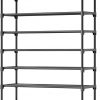 Amazon :$19.99 ($32.99)Kitsure Shoe Rack for Closet - 10-Tier Shoe Organizer with Hook Rack, Large-Capacity & Space-Saving Shoe Shelf for Entryway, Bedroom, Living Room,32.2'' x 11.8'' x 68.5'', Black