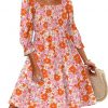 Amazon:$9.99 ($29.99)Caracilia Women 3/4 Sleeve Square Neck 2025 Summer Fall Wedding Guest Floral Smocked Casual Boho Midi Dresses