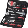 Amazon :$19.99 ($29.99)Apollo Tools 56 Piece Compact SAE Auto Tool Set in Zippered Case, Small Mechanic Tool Set for Car Emergency, Motorcycle Repair on the Road, Great for Travel Tool Needs - Red - DT9774