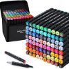 Amazon:$13.49 ($26.99)60 Colors Alcohol Markers Set, Dual Tip Permanent Double Tipped Art Markers for Drawing,for Adult Coloring 222