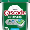Amazon:$18.69 ($24.94)Cascade Complete Dishwasher Pods, Dishwasher Detergent, Dish Detergent Tab Tablets, Fresh, 100 Count