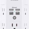 Amazon:$6.99 ($9.97)One Beat 1680J 3 Side Power Strip Multi Plug Expander, Surge Protector, 5 Outlets Extender, 4 USB Ports (USB C), Wall Mount Charger, Outlet Splitter Adapter for Home, Travel, Office, ETL Listed, White