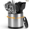 Amazon: $9.99 ($12.99) 360° Rotating Kitchen Silverware Caddy, Stainless Steel Utensil Holder