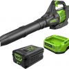 Amazon : $106.54 ($135.00) Greenworks 60V 450 CFM Cordless Leaf Blower, 2.0 Ah Battery and Rapid Charger
