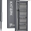 Amazon : $4.93 ($9.87) KATERK 25-in-1 Precision Screwdriver Set, Magnetic Small Screwdriver Set, Mini Repair Tool Kit for Phone, Computer, Watch, Laptop, Ring Doorbell, Eyeglass, Electronic, Prefect Gift for Men