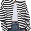 Amazon : $29.99 ($32.99)  UNCLECAT Womens Striped Cardigan Sweater Casual Button Up Knit Tops Long Sleeve Sweaters Open Front Top Fall Coats