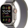 Amazon : $549.00 ($799.00)  Apple Watch Ultra 2 [GPS + Cellular 49mm] Smartwatch with Rugged Titanium Case & Green/Grey Trail Loop S/M. Fitness Tracker, Precision GPS, Action Button, Extra-Long Battery Life, Carbon Neutral