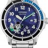 Amazon :$340.00 ($425.00)Citizen Men's Eco-Drive Disney Mickey Mouse Scuba Watch, Stainless Steel, Blue Dial, Luminous, 46mm (Model: AW1529-81W)
