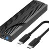 Amazon:$14.79 ($19.99)SABRENT USB C NVMe Enclosure, Tool-Free M.2 SSD Case for 2230-2280, 10Gbps USB 3.2 Gen 2 Adapter, Aluminum Cooling, External M.2 Drive Enclosure for NVMe SSDs (EC-PNVO)