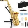 Amazon:$246.39 ($309.99)Eastar Student Alto Saxophone E Flat for Beginner Sax Full Kit with Carrying Case, Mouthpiece, Straps, Reeds, Stand, Golden Lacquer, AS-Ⅱ