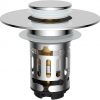Amazon:$8.32 ($9.99)Hibbent Upgraded 3 in 1 Bathroom Sink Drain Strainer, Universal Pop Up Stopper with Removable Stainless Steel Filter Basket Hair Catcher, Sink Plug for 1.1''~2.36'' Basin, Brass Bullet Core, Chrome