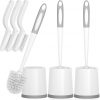 Amazon:$12.99 ($23.99)Toilet Brush, 3 Pack Toilet Brushes for Bathroom with Holder, Bathroom Accessories Toilet Bowl Brush with 3 Clean Brush, Toilet Scrub Brush, Toilet Brush Set for Deep Cleaning, White