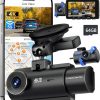 Amazon :$47.59 ($149.99)QCONTROL® 4K 5G WiFi 3 Channel Dash Cam Front and Rear Inside, 4K+1080P+1080P Dash Camera for Cars, GPS Dashcam, Car Camera with 3-Inch Screen, IR Night Vision, 24Hr Parking Mode, G-Sensor, 64GB Card