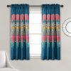 Amazon:$21.32 ($49.99)Lush Decor Boho Chic Light Filtering Window Curtain Panels Pair 52'' W x 63'' L +2'' Turquoise & Navy - Colorful Curtains for Living Room - Maximalist Decor