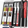 Amazon:$8.10 ($12.47)2PCS Carpenter Pencils with Sharpener, Heavy Duty Woodworking Tools, Mechanical Pencil Set with 26 Refills, Deep Hole Long Nib Marker Pens for Architect Marking with Case (Black, Red)