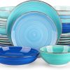 Amazon: $54.99 ($116.99) Bonita Dinnerware Set 24 Pieces Blue Stoneware Service for 6