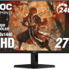 Amazon : $359.99 ($379.99)  AOC Q27GAZD 27'' QD OLED Gaming Monitor, QHD 2560 x 1440, 240Hz 0.03ms, HDMI 2.0 x1, Display Port x1, G-Sync Compatible, Console Gaming Ready, 3-Year Zero-Bright-Dot