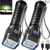 Amazon : $14.99 ($29.99) 2 Pack Rechargeable Flashlights High Lumens, 2000mAh Battery Powered Super Bright LED Flashlight, USB C Handheld Metal Pocket Flashlight Small EDC Tactical Flash Light for Home Camping Fishing Hiking