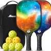Amazon: $14.99 ($39.99) Pickleball Paddles Set of 2 | Lightweight Fiberglass Face, Cushion Grip
