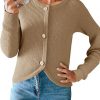 Amazon : $22.98 ($39.99) Saodimallsu Womens Cropped Cardigan Sweaters Button Up Long Sleeve Crewneck Fall Dressy Casual Knit Sweater Jackets