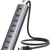 Amazon:$9.89 ($17.99)ORICO 7-Port USB 3.0 Hub, Aluminum USB Multiple Adapter, 5Gbps USB Extender USB Splitter with 1.64Ft Cable, UBS-A Hub Long Cable for Desktop, PC, Flash Drive, Mobile HDD, Windows/XPS