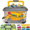 Amazon: $21.59 ($39.99) Toy Car Track Storage Playset – Toddler Toys for Ages 2-4, Toy Car Set
