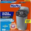 Amazon : $16.46 ($20.09) Hefty Ultra Strong 13 Gallon Trash Bags, Black Tall Kitchen Trash Bags 13 Gallon Size, Break Resistant Drawstring Enclosure, Continuous Odor Control, Blackout, Clean Burst Scent, 110 Bags