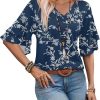 Amazon: $6.99 ($19.99) Women Boho Shirts Fashion Clothing Cute 3/4 Length Sleeve Blouses