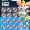 Amazon  : $59.98 ($9.99) EBL CR2032 Batteries 3V Coin Battery 20 Pack, 2032 Battery Long-Lasting Power, Child-Proof Package