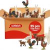 Amazon:$78.03 ($99.99)Schleich Farm World - 25 PC Farm Animal Playset - Realistic Barnyard Animal Bundle with Roosters, Hens, Goats and Geese - Valentines Gift for Classrooms and Kids - Educational Toys for Children 3+
