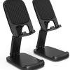 Amazon:$7.99 ($19.97)2 Pack Cell Phone Stand for Desk, iPad Stand [Height Adjustable & Upgraded Stable Base] Foldable & Non-Slip Silicone Pad Phone Holder, iPhone Stand for All Smartphones, iPad | Office Desk Accessories
