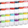 Amazon: $13.29 ($27.99)  8oz Plastic Jars With Lids Colorful Lid Mason Jars 32 Pack