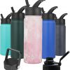 Amazon : $15.99 ($16.99)  BJPKPK Insulated Water Bottles with Straw Lid, 22oz Cold & Hot Thermo, Stainless Steel Metal Water Bottle with 3 Lids, Reusable Thermo, Cups, Mugs for Daily Use-Blossom